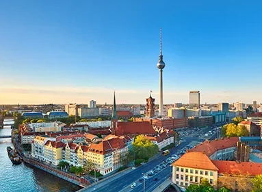 Central berlin Sunset Spring Alexanderplatz